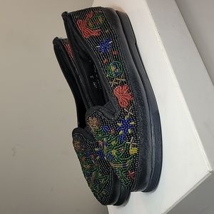 Colorwerks black beaded loafers size 5